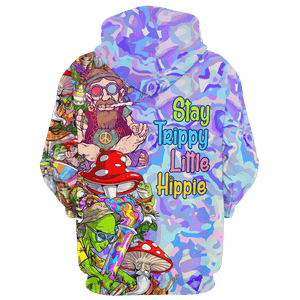 Stay Trippy Little Hippie Art Character - Hoodie For Men, Women