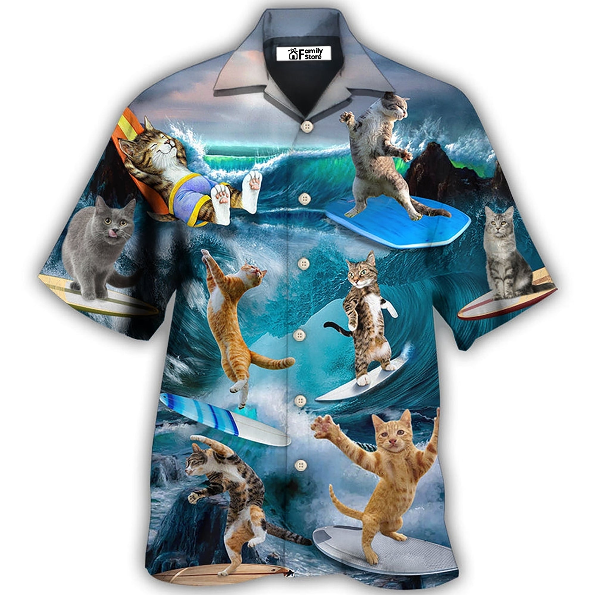 Surfing Cute Cats Style - Hawaiian Shirt