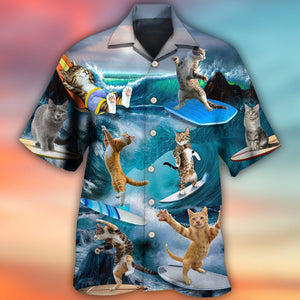 Surfing Cute Cats Style - Hawaiian Shirt