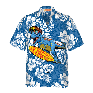 T-Rex Catch The Waves Dinosaur Hawaiian Shirt