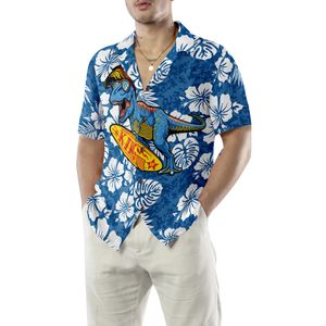 T-Rex Catch The Waves Dinosaur Hawaiian Shirt