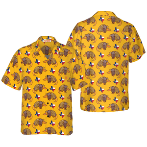 Armadillo And State Of Texas Flag Pattern Hawaiian Shirt