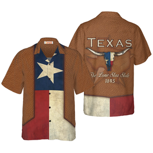 The Lone Star State Cowboy Style Vintage Texas Flag Hawaiian Shirt