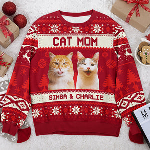 Custom Photo Busy Being A Cat Mama - Personalized Ugly Sweater - Gift For Cat Lover, Cat Mom, Cat Dad - NH96