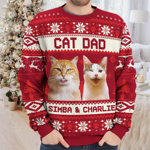 Custom Photo Busy Being A Cat Mama - Personalized Ugly Sweater - Gift For Cat Lover, Cat Mom, Cat Dad - NH96