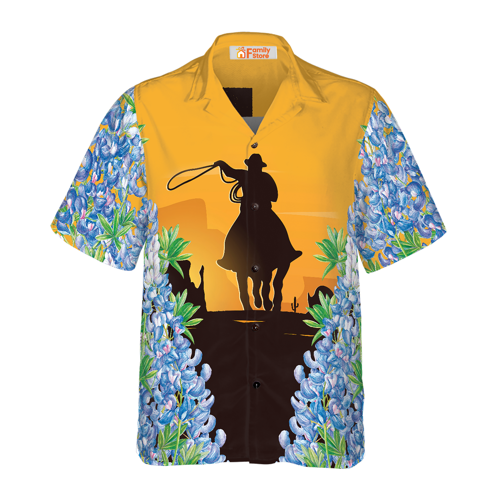 Texas Bluebonnets Rodeo Hawaiian Shirt, Casual Short Sleeve Texas Shirt