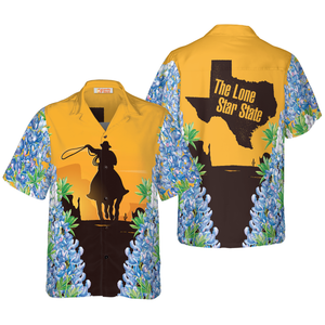 Texas Bluebonnets Rodeo Hawaiian Shirt, Casual Short Sleeve Texas Shirt