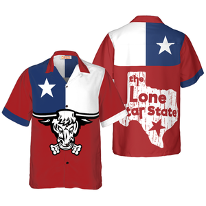 Texas Longhorns Hawaiian Shirt, The Lone Star State Of Texas Flag Shirt