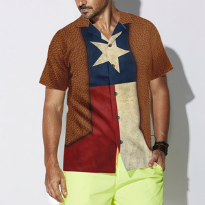 The Lone Star State Cowboy Style Vintage Texas Flag Hawaiian Shirt