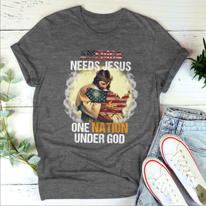 One Nation Under God - Classsic Christian Unisex T-shirt 2DTNAHN1007B