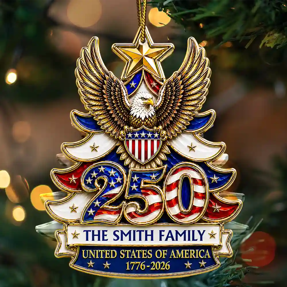 LA02. USA 250th Anniversary 1776-2026 Patriotic Keepsake Gift For Family - Personalized Acrylic Ornament