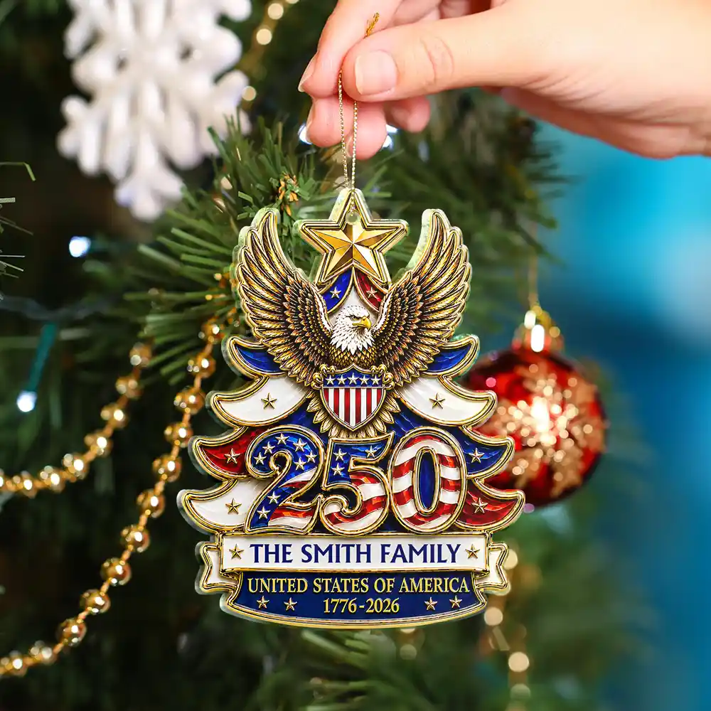 LA02. USA 250th Anniversary 1776-2026 Patriotic Keepsake Gift For Family - Personalized Acrylic Ornament