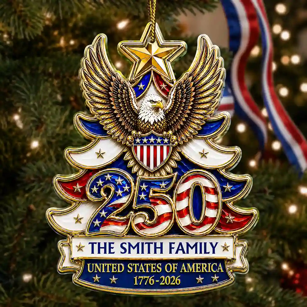LA02. USA 250th Anniversary 1776-2026 Patriotic Keepsake Gift For Family - Personalized Acrylic Ornament