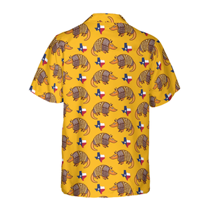 Armadillo And State Of Texas Flag Pattern Hawaiian Shirt