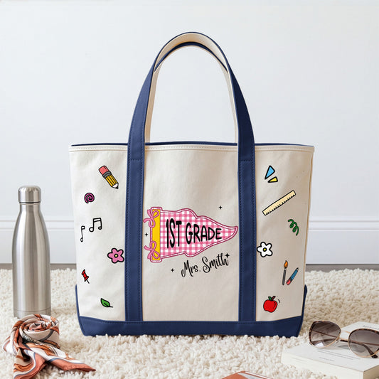 Teacher Pennant Flag Personalized Tote Bag_1
