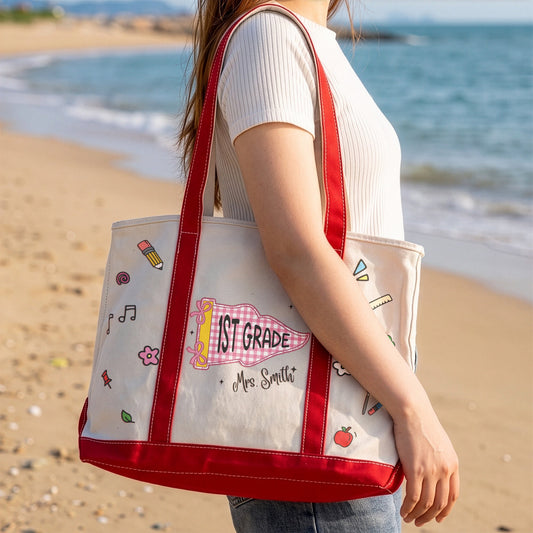 Teacher Pennant Flag Personalized Tote Bag_2