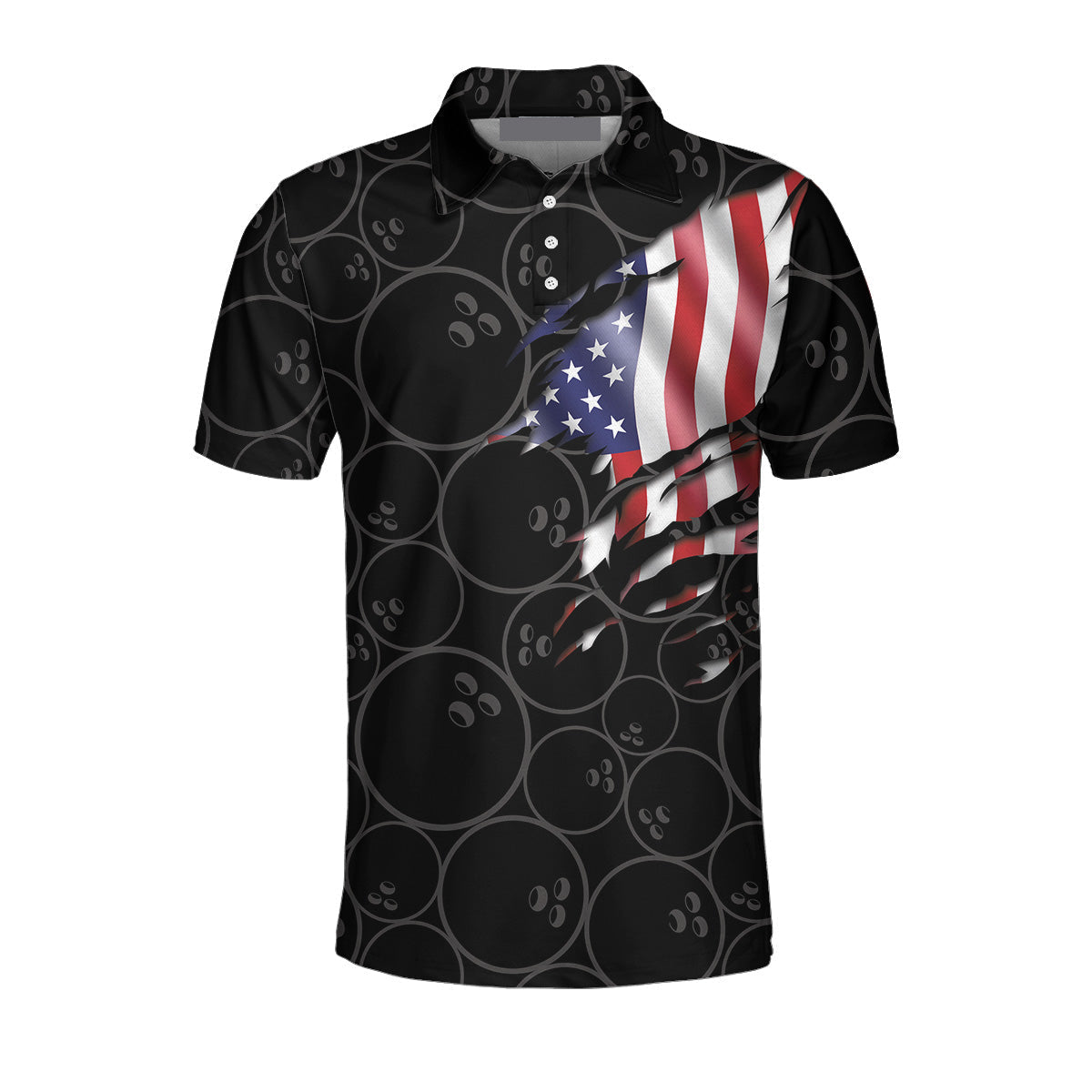 That'S How I Roll Bowling American Flag Polo Shirt