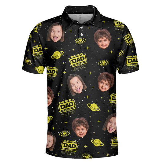 The Best Dad In The Galaxy Personalized Photo Polo Shirt4