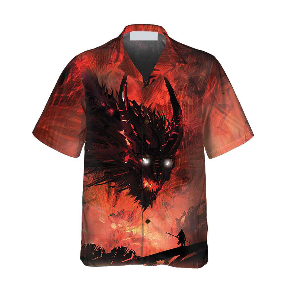 The War Dragon Hawaiian Shirt, Cool Dragon Shirt For Men