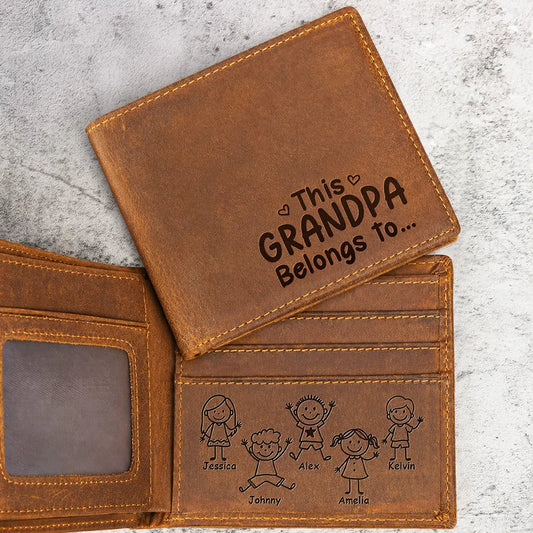 ThisGrandpaDadBelongsToKidsPet PersonalizedEngravedLeatherWallet NV1392 CLA1889 Def_ee964530 13d4 4ba3 9ae2 dacd6cb2f7c0
