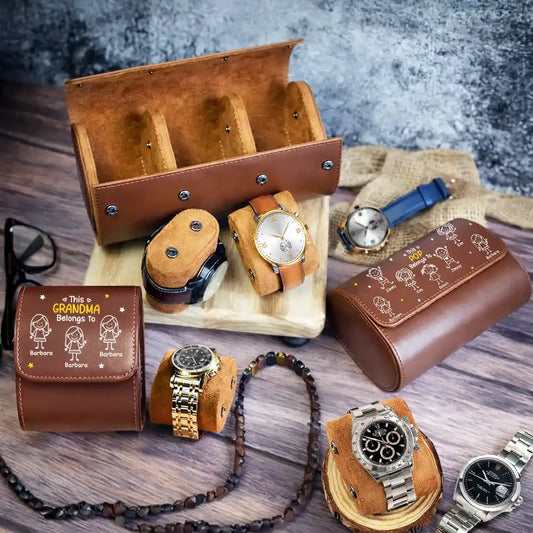 ThisGrandpaDadBelongsToKidsPet PersonalizedLeatherWatchCase DH247 HAL3906 MKWEB1