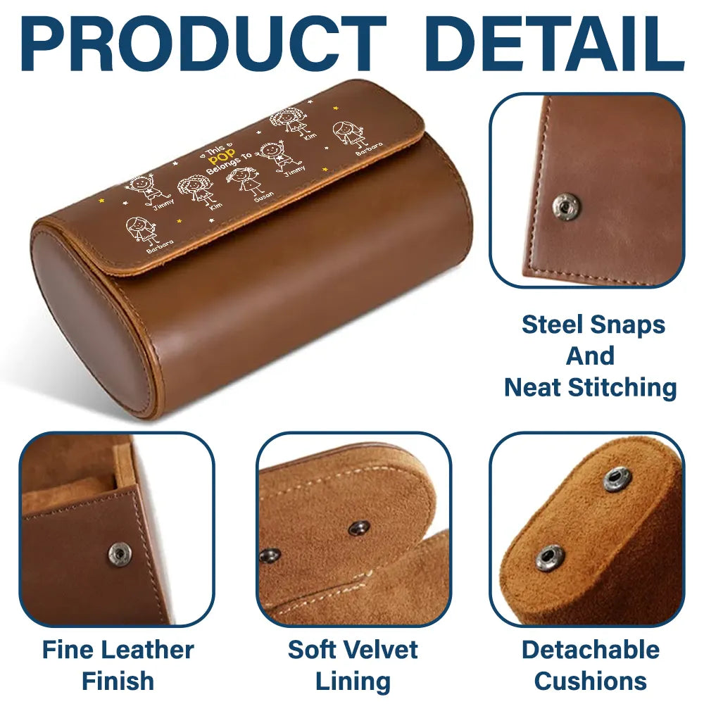 ThisGrandpaDadBelongsToKidsPet PersonalizedLeatherWatchCase DH247 HAL3906 MKWEB3