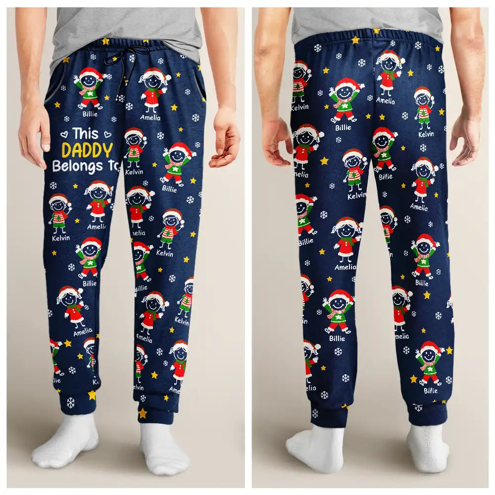 ThisGrandpaGrandmaBelongsToChristmasKidStickFigures PersonalizedPajamaPants NV1394 CLA1915 MK2