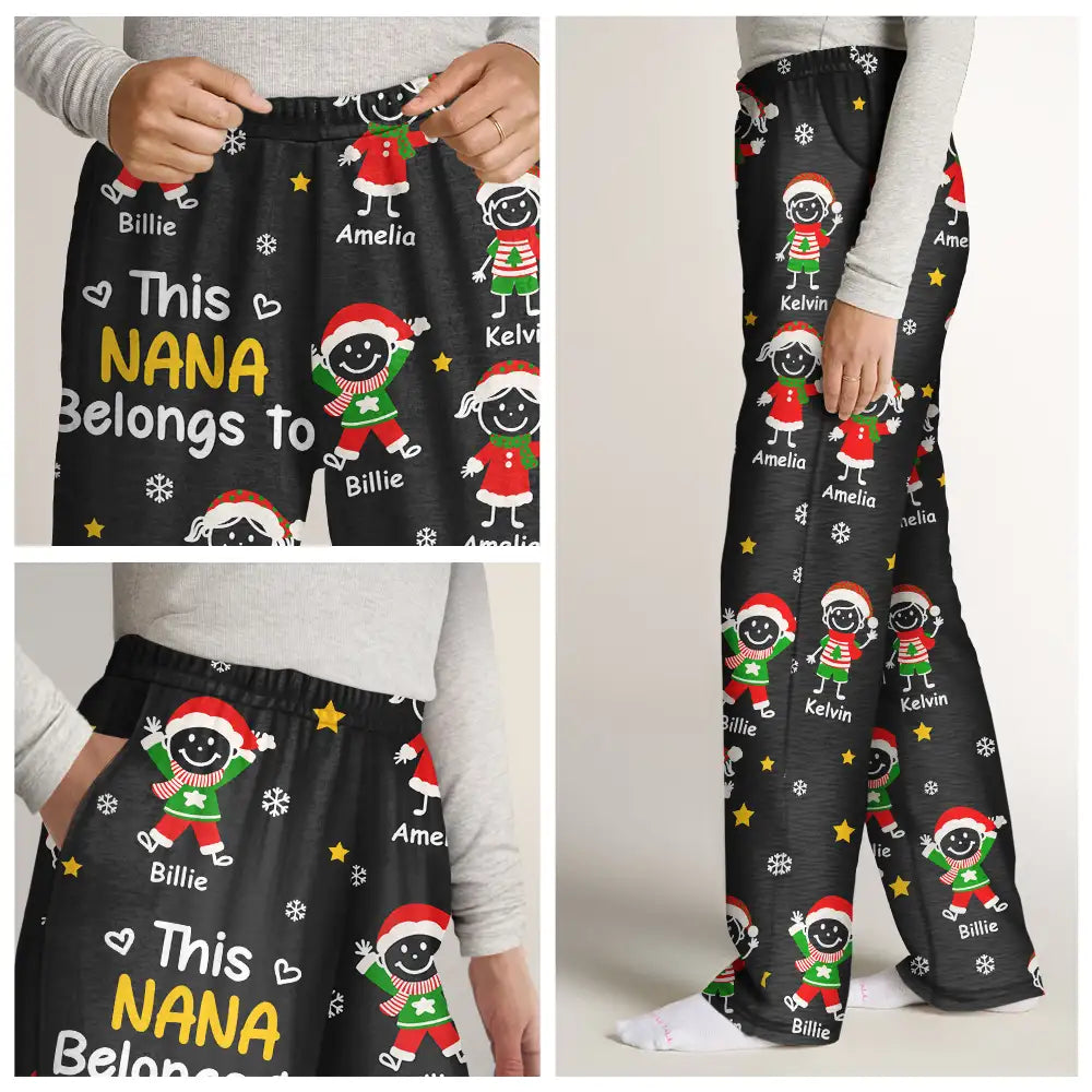 ThisGrandpaGrandmaBelongsToChristmasKidStickFigures PersonalizedPajamaPants NV1394 CLA1915 MK6