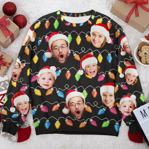 Custom Photo Messy And Bright - Personalized Ugly Sweater - Gift Christmas For Family Memmber - NH96