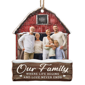 Custom Photo Enjoy The Christmas Season Together - Personalized Wood Ornament - Gift For Family Memmber - NH96