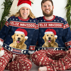 Custom Photo We Wish You A Merry Woofmas - Personalized Ugly Sweater - Gift For Dog Lover, Dog Mom, Dog Dad - NH96