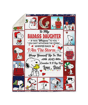 To My BaDass Daughter-Fleece Blanket DN100