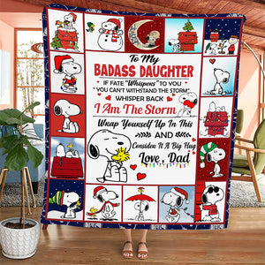 To My BaDass Daughter-Fleece Blanket DN100