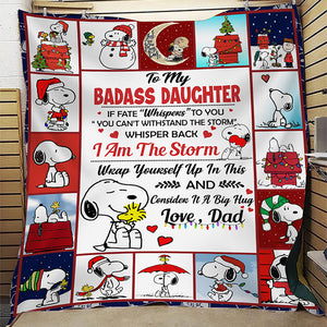 To My BaDass Daughter-Fleece Blanket DN100