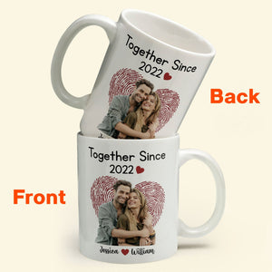 Custom Photo Together Since - Personalized Ceramic Mug - Gift For Couple, Husband Wife, Anniversary, Engagement, Wedding, Marriage Gift NH96