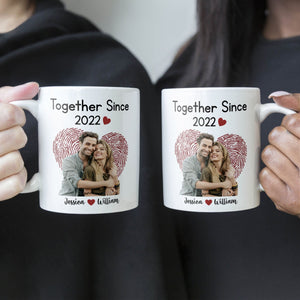 Custom Photo Together Since - Personalized Ceramic Mug - Gift For Couple, Husband Wife, Anniversary, Engagement, Wedding, Marriage Gift NH96