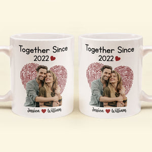 Custom Photo Together Since - Personalized Ceramic Mug - Gift For Couple, Husband Wife, Anniversary, Engagement, Wedding, Marriage Gift NH96