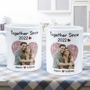 Custom Photo Together Since - Personalized Ceramic Mug - Gift For Couple, Husband Wife, Anniversary, Engagement, Wedding, Marriage Gift NH96