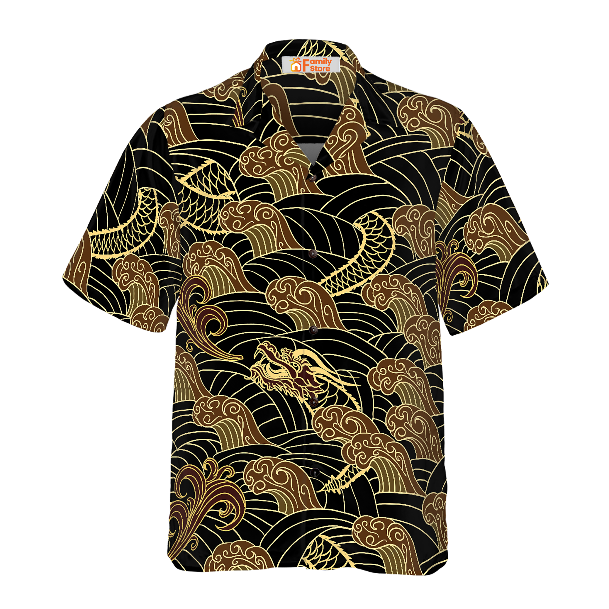 Traditional Dragon Pattern Hawaiian Shirt