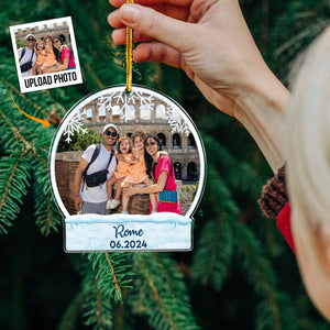 Custom Photo Travel Memories - Gift For Family - Personalized Acrylic Photo Ornament