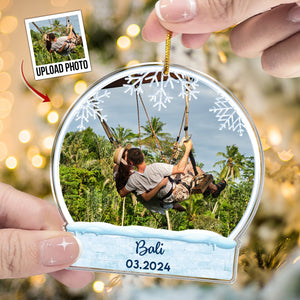 Custom Photo Travel Memories - Gift For Family - Personalized Acrylic Photo Ornament