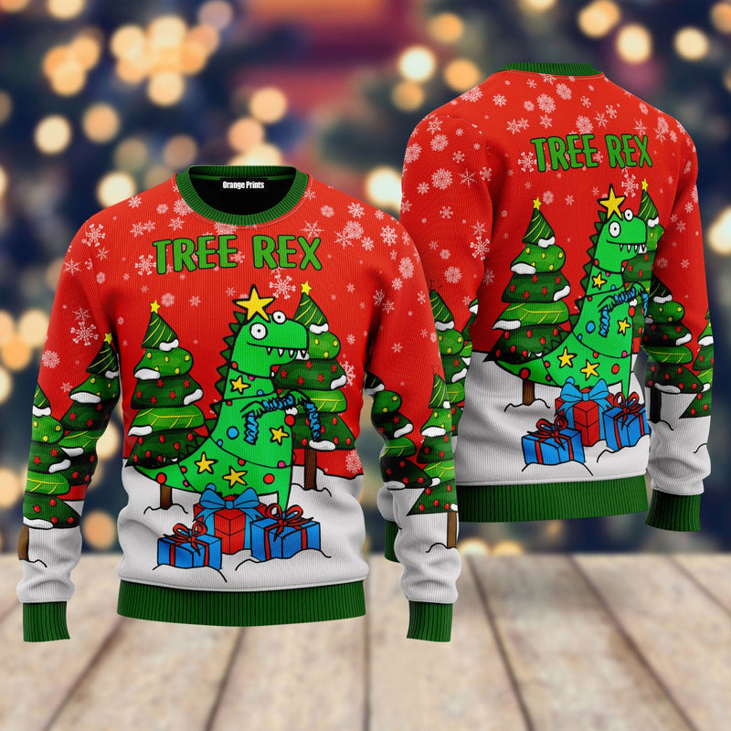 Tree Rex Ugly Christmas Sweater For Men Women UH1510