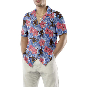Bigfoot  Floral Tropical - Christmas Gift - Hawaiian Shirt