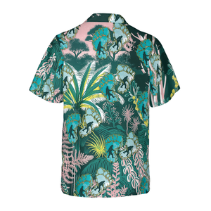 Tropical Forest And Leaves Bigfoot Hawaiian Shirt