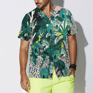 Tropical Forest And Leaves Bigfoot Hawaiian Shirt