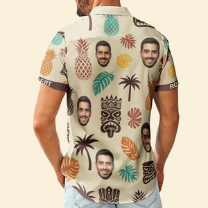 Custom Photo Tiki Pineapple Vintage Summer Aloha - Personalized Hawaiian Shirt