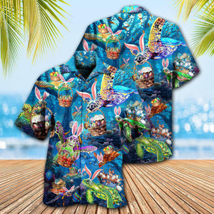 Turtle Wishing You A Turtley Awesome Easter - Hawaiian Shirt