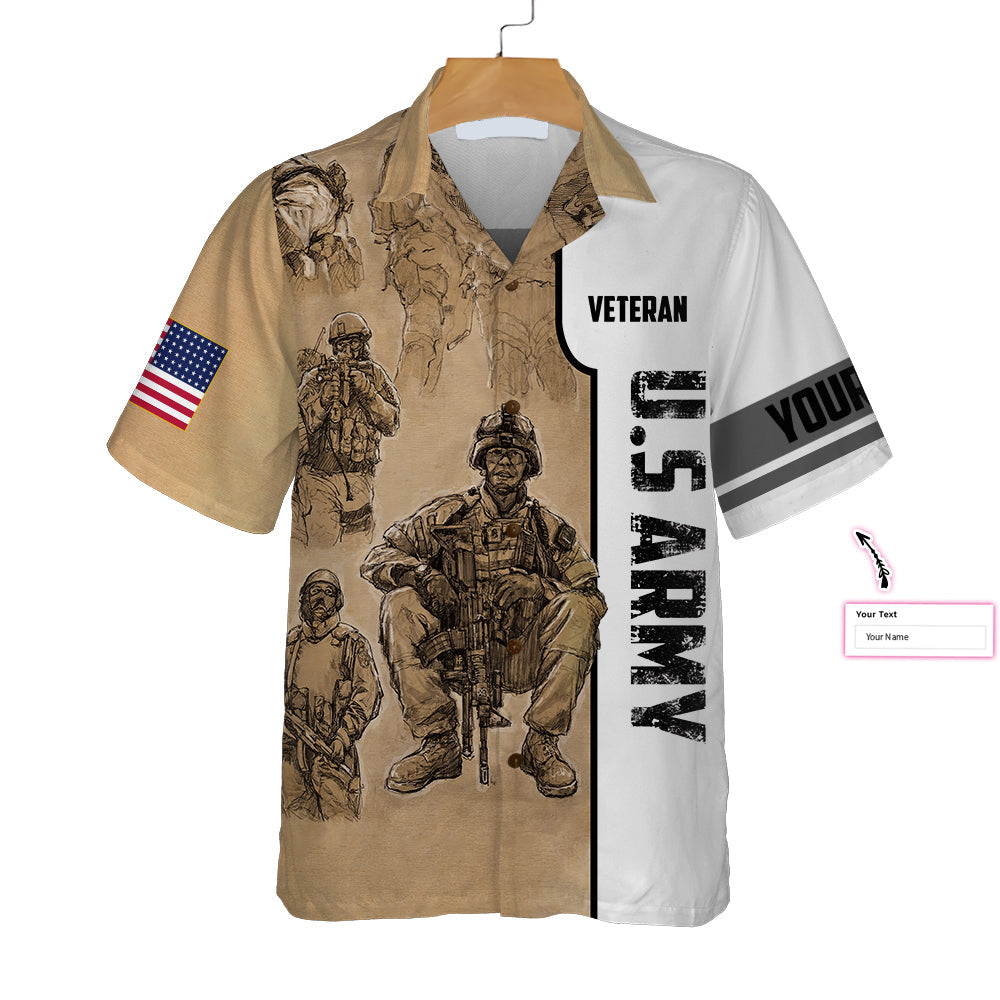 Personalized Veteran US Army Vintage Hawaiian Shirt