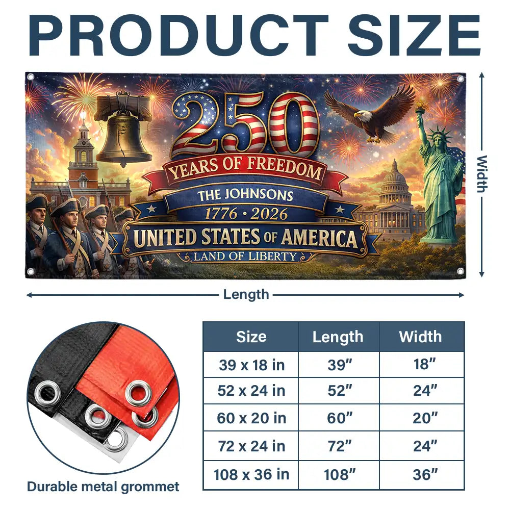 USA250thAnniversaryLandOfLiberty PersonalizedHorizontalBanner DH352 CLA2678 mkweb5