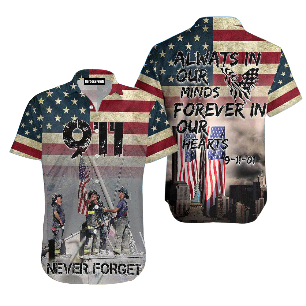 USA Never Forget 9-11 Aloha Hawaiian Shirts For Men & Women